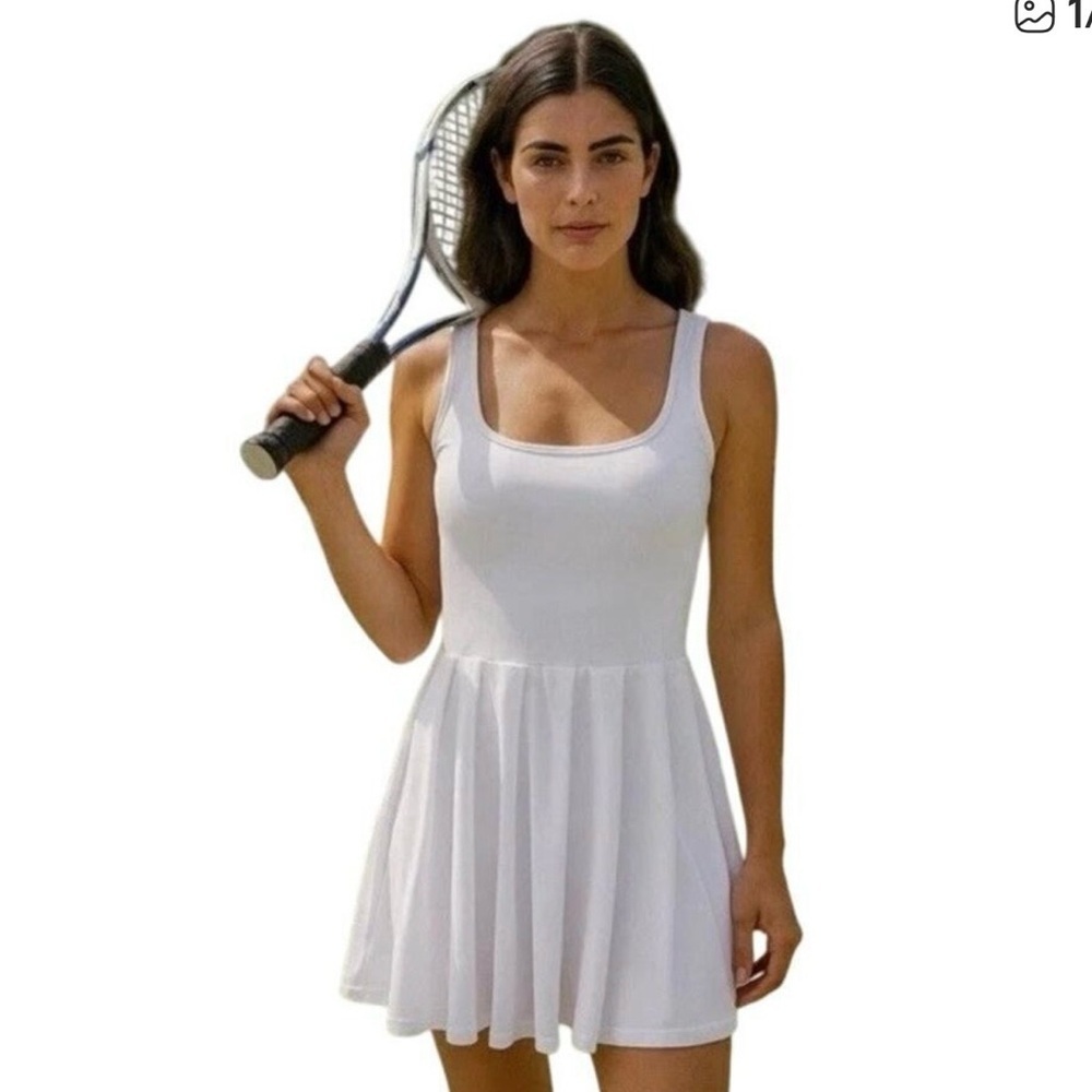 Sage Collective white pleated active tennis Dress NWT size XS